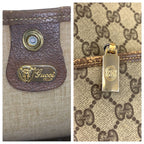 Gucci Vintage Sherry Line Beige Brown GG Supreme Canvas Tote Shoulder Bag — view 3