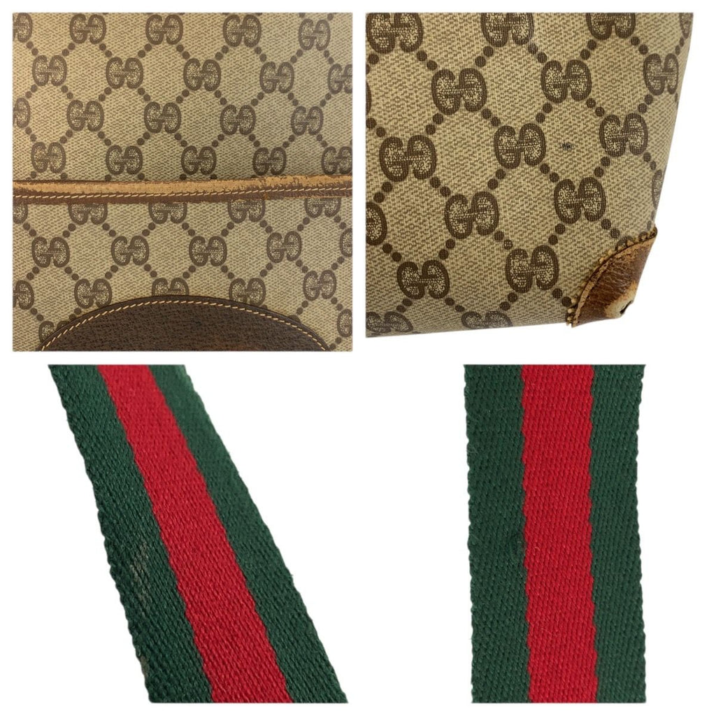 Gucci Vintage Sherry Line Beige Brown GG Supreme Canvas Tote Shoulder Bag — view 6