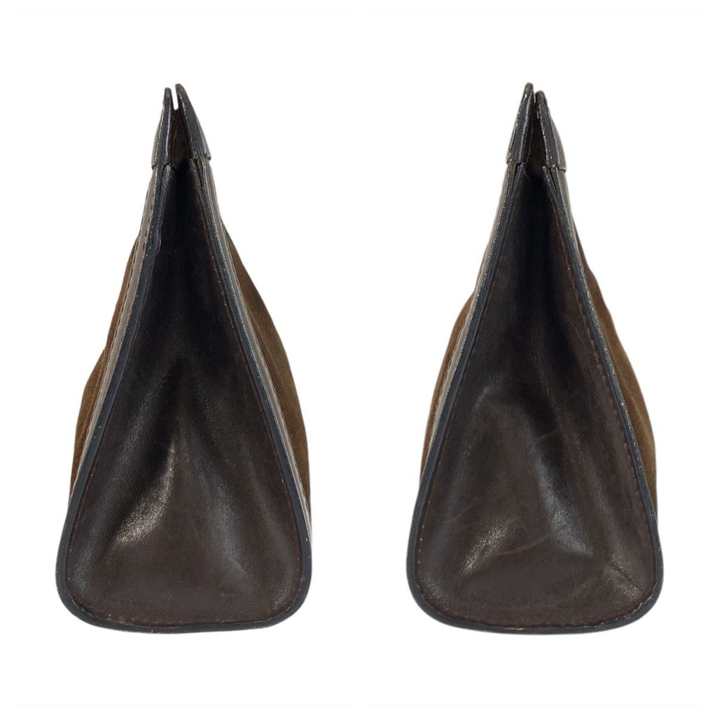 Gucci Vintage Sherry Line Brown Suede Clutch — view 8