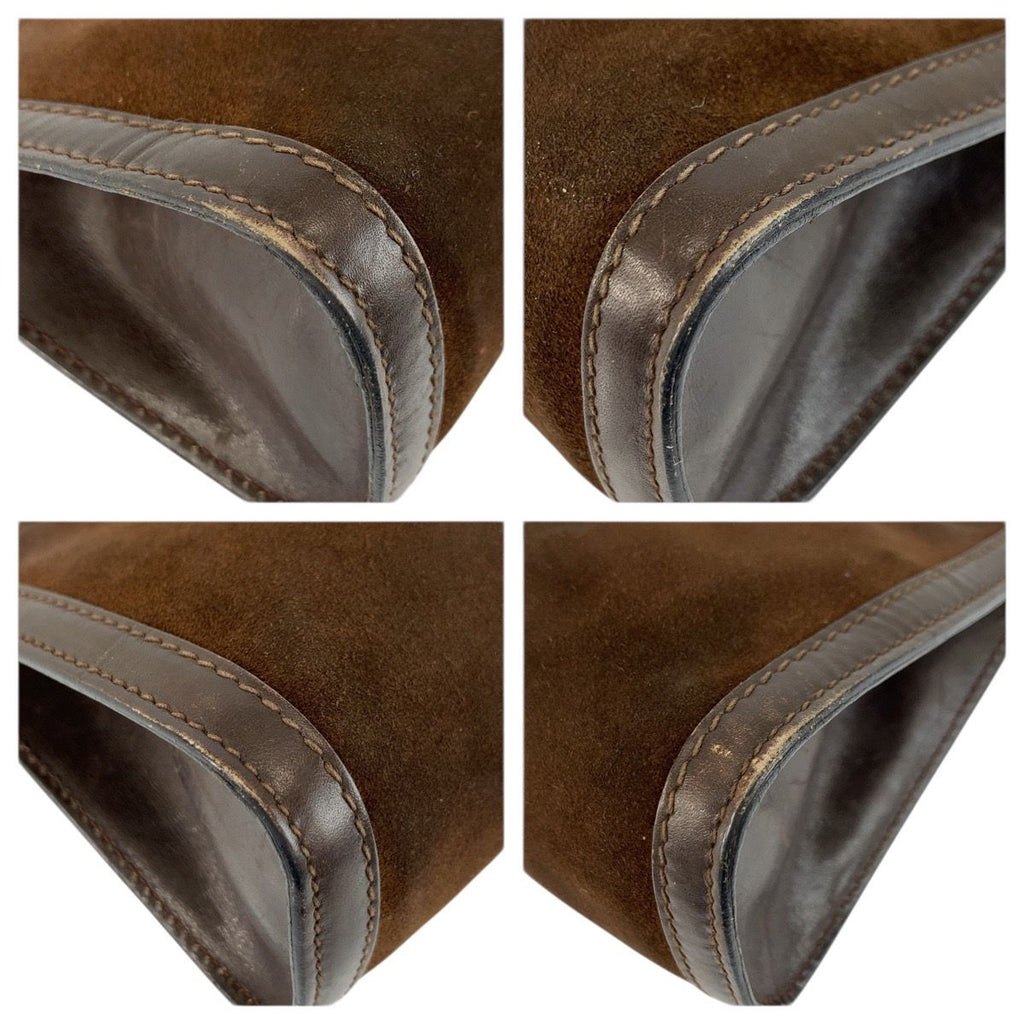 Gucci Vintage Sherry Line Brown Suede Clutch — view 4