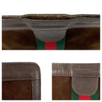 Gucci Vintage Sherry Line Brown Suede Clutch — view 5