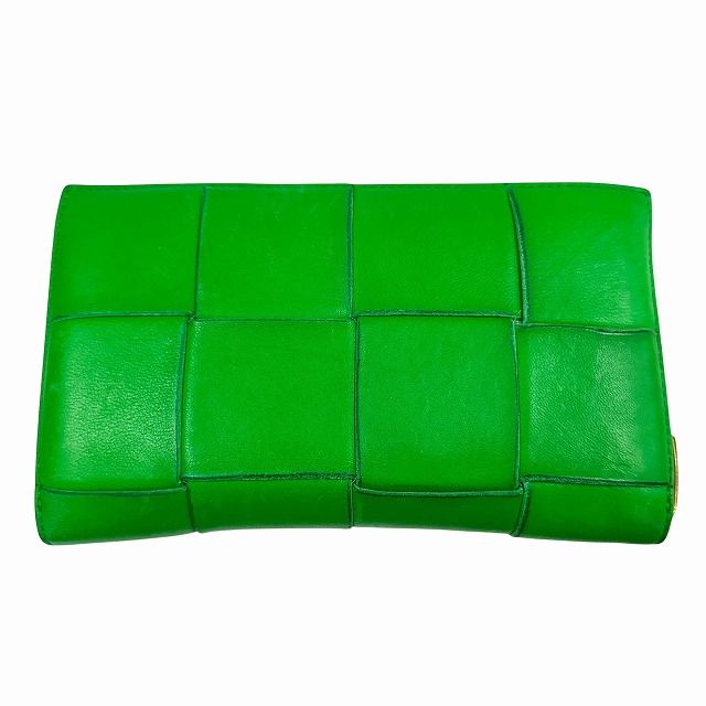 Bottega Veneta Maxi Intrecciato Cassette Zip Around Leather Wallet Green — view 2