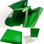 Bottega Veneta Maxi Intrecciato Cassette Zip Around Leather Wallet Green — view 9