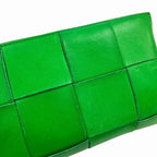Bottega Veneta Maxi Intrecciato Cassette Zip Around Leather Wallet Green — view 7