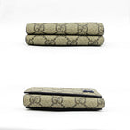 Gucci GG Supreme Tiddyle Compact Wallet Beige Blue Trifold with Initial Man — view 4