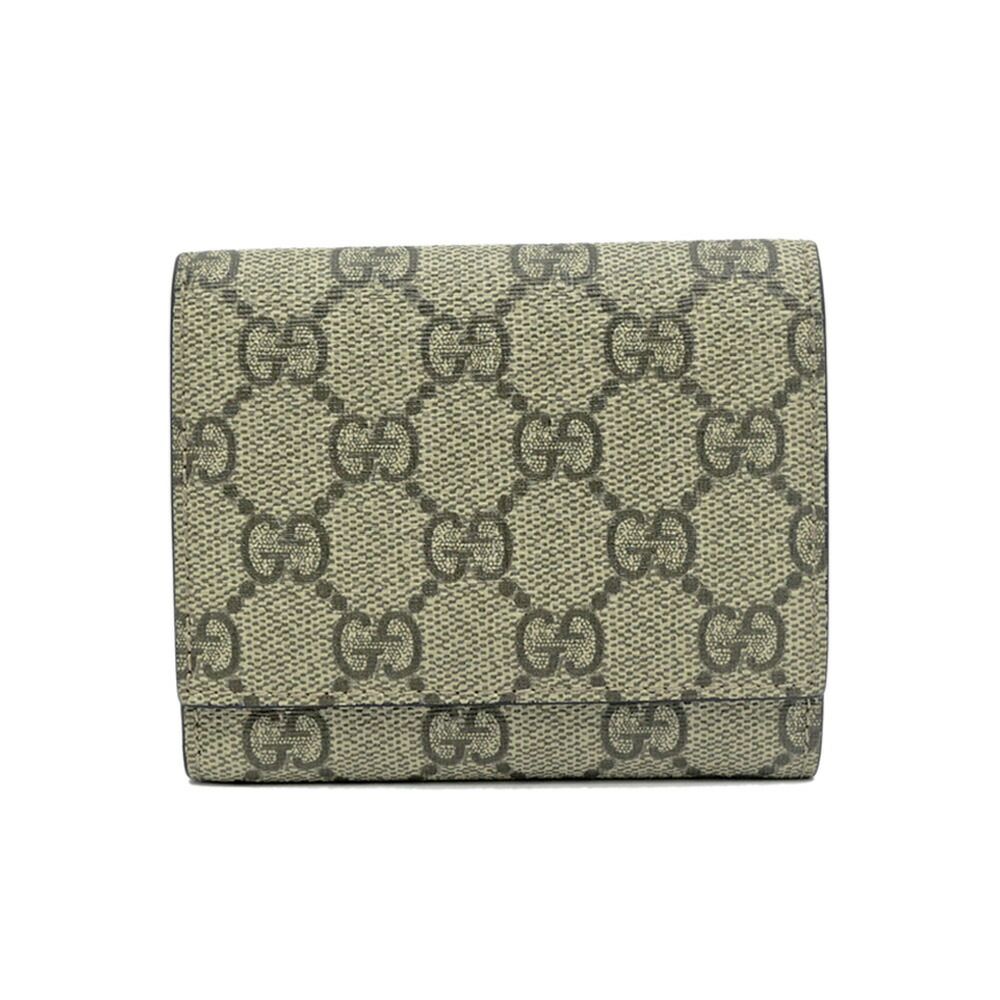 Gucci GG Supreme Tiddyle Compact Wallet Beige Blue Trifold with Initial Man — view 2