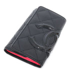 Chanel Cambon Key Case 6 Soft Calf Black Pink Key Holder — view 5