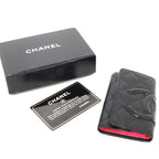 Chanel Cambon Key Case 6 Soft Calf Black Pink Key Holder — view 6