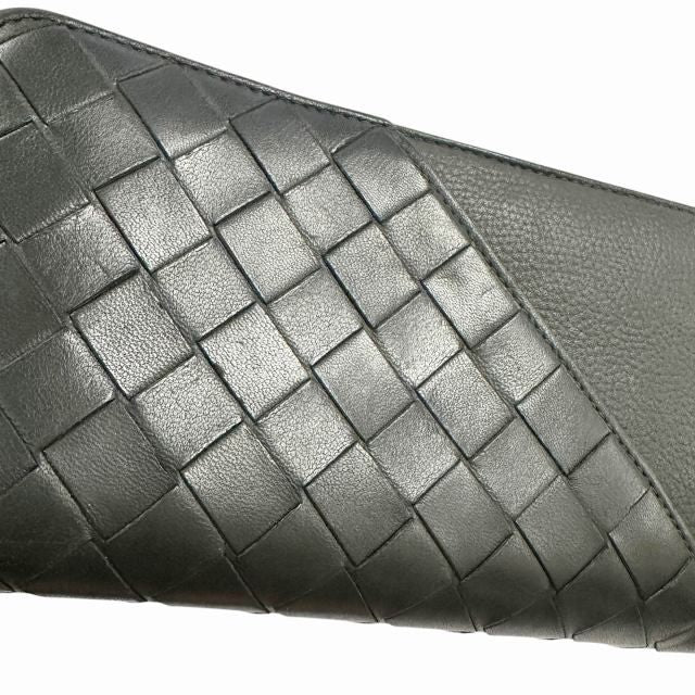 Bottega Veneta Intrecciato Diagonal Leather Wallet Black — view 5