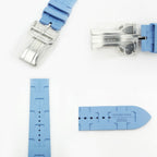 Hermes Simple Tour Kilim Blue Pastel Silver Apple Watch Strap — view 8