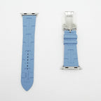 Hermes Simple Tour Kilim Blue Pastel Silver Apple Watch Strap — view 7