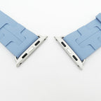 Hermes Simple Tour Kilim Blue Pastel Silver Apple Watch Strap — view 5