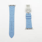 Hermes Simple Tour Kilim Blue Pastel Silver Apple Watch Strap — view 6