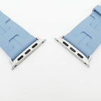 Hermes Simple Tour Kilim Blue Pastel Silver Apple Watch Strap — view 4