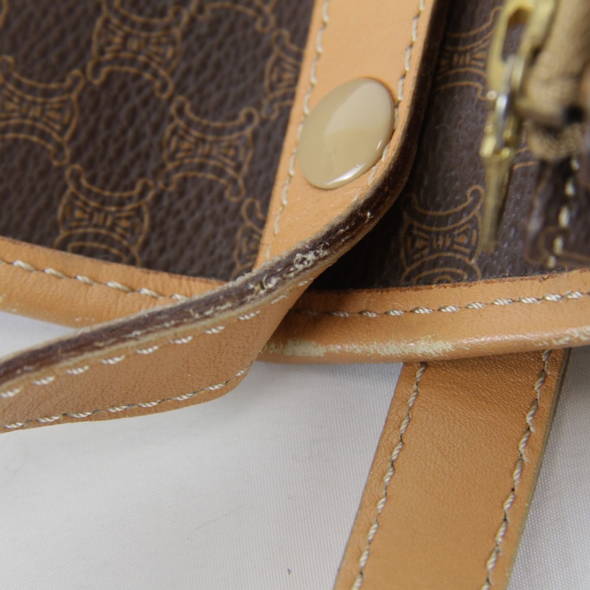 Celine Macadam Shoulder Bag Leather Brown — view 9