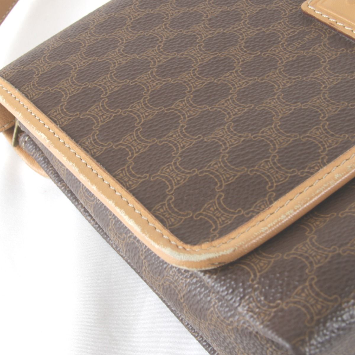 Celine Macadam Shoulder Bag Leather Brown — view 4