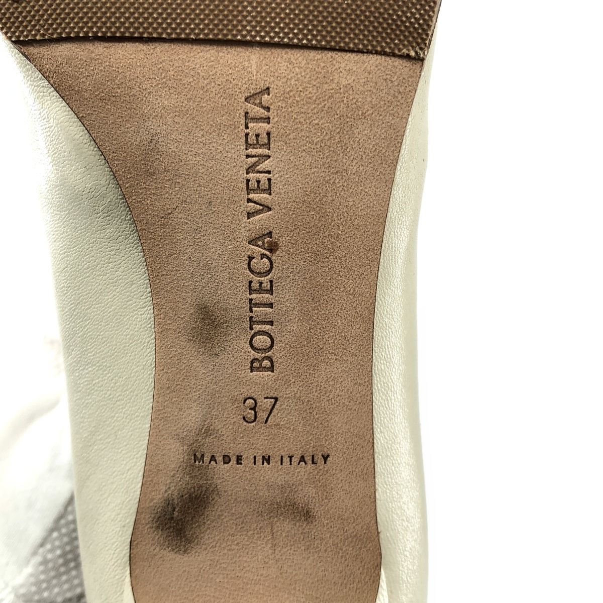 Bottega Veneta Leather Block Ankle Boots 37 Ivory — view 6