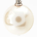 Chanel CC Logo Rhinestone Pearl Earrings Silver — view 6
