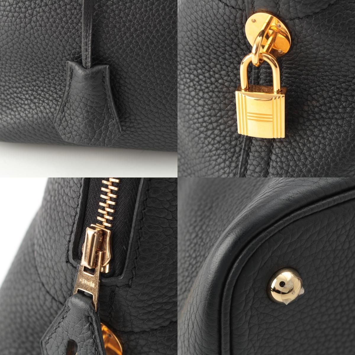 Hermes Bolide 31 Taurillon Clemence Gold Handbag 2-Way Shoulder Noir Black — view 9