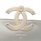 Chanel Leather Quilted Big CC Logo Chain Shoulder Bag Silver — view 7