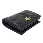 Gucci Wallet Bifold GG Marmont Leather Black Quilted Mini Small — view 3