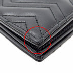 Gucci Wallet Bifold GG Marmont Leather Black Quilted Mini Small — view 9