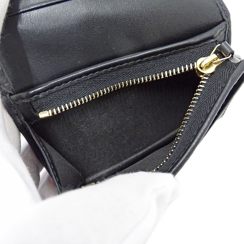 Gucci Wallet Bifold GG Marmont Leather Black Quilted Mini Small — view 6
