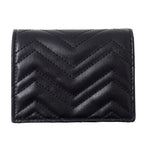 Gucci Wallet Bifold GG Marmont Leather Black Quilted Mini Small — view 2