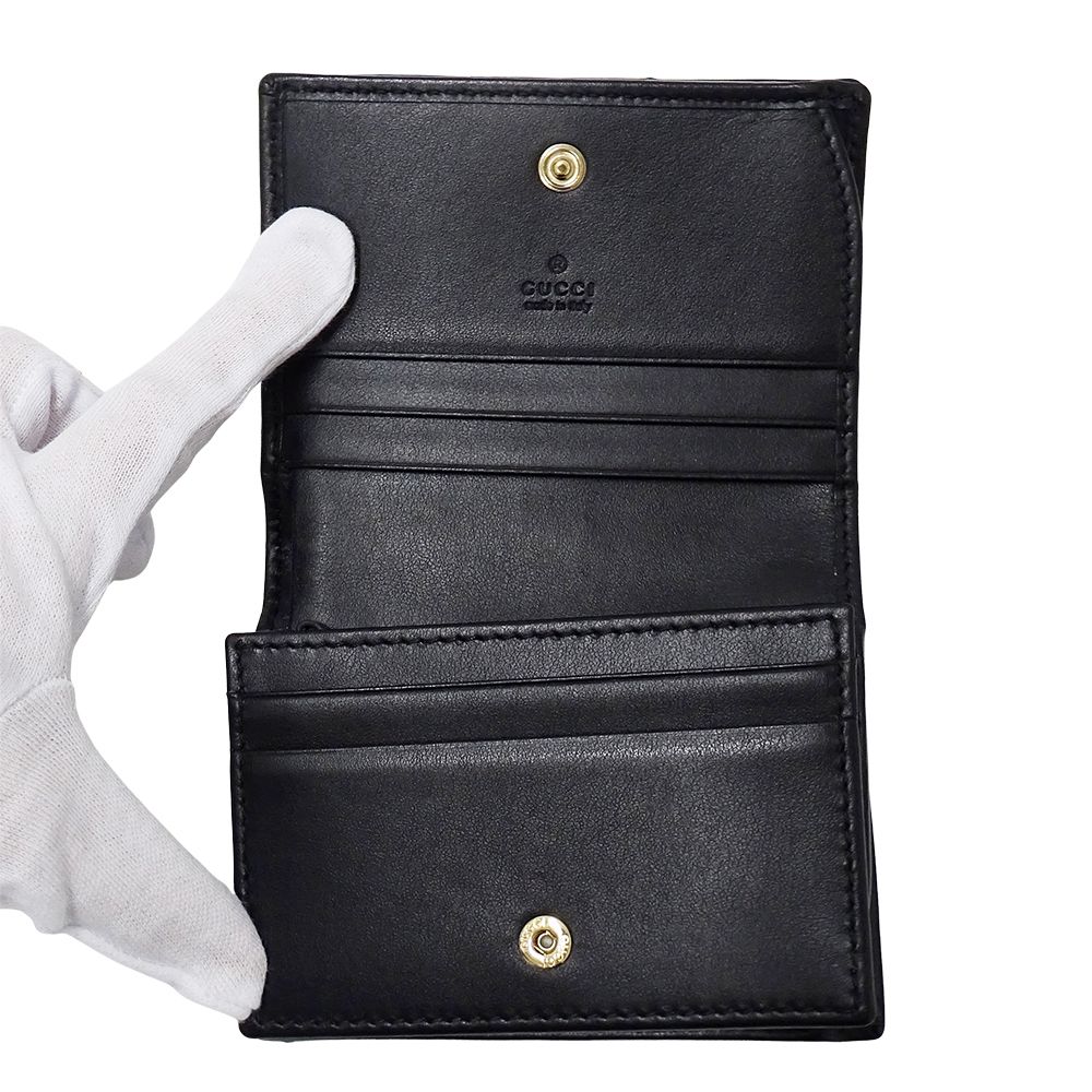 Gucci Wallet Bifold GG Marmont Leather Black Quilted Mini Small — view 4