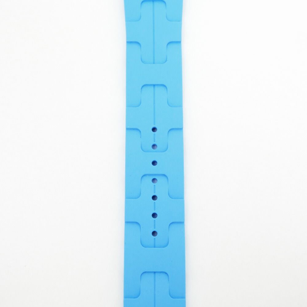Hermes Simple Tour Kilim Light Blue Silver Apple Watch Strap — view 6