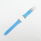 Hermes Simple Tour Kilim Light Blue Silver Apple Watch Strap — view 2
