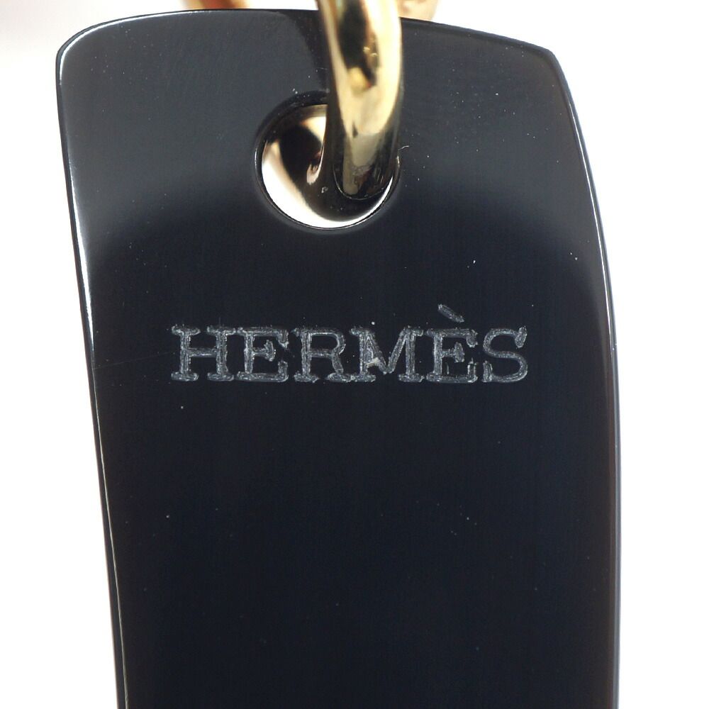 Hermes Boot Motif Pendant Necklace Gold Black — view 6