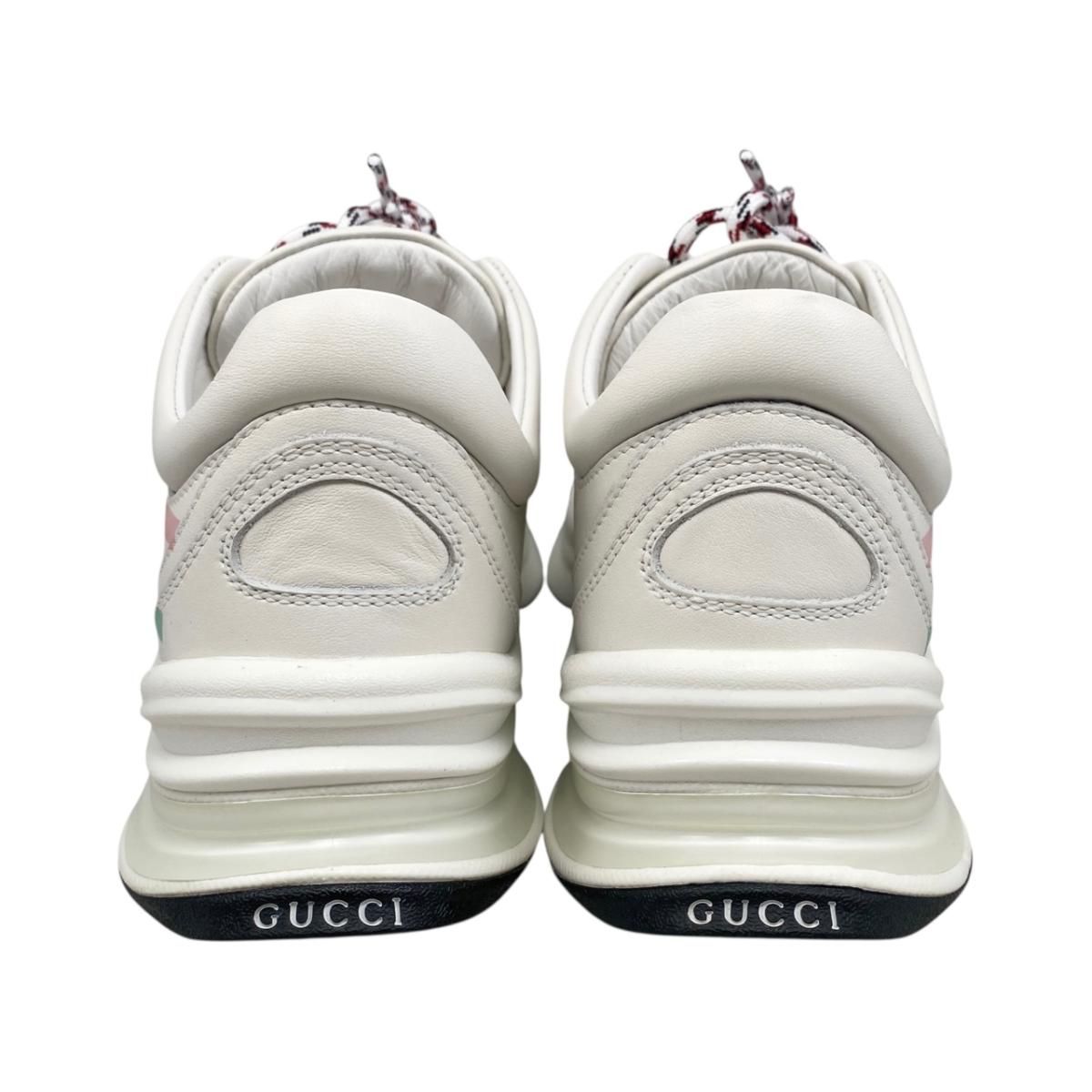 Gucci Sneakers GG Logo 34.5 Leather White Pink Green — view 4