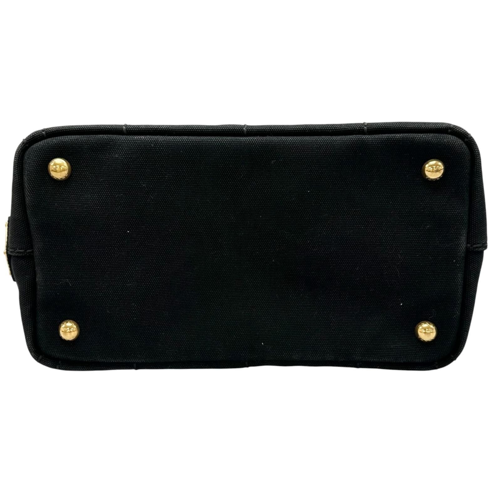 Prada Canapa Handbag Canvas Black 2-Way Triangle Logo — view 4