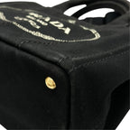 Prada Canapa Handbag Canvas Black 2-Way Triangle Logo — view 8