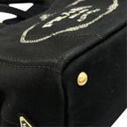Prada Canapa Handbag Canvas Black 2-Way Triangle Logo — view 7