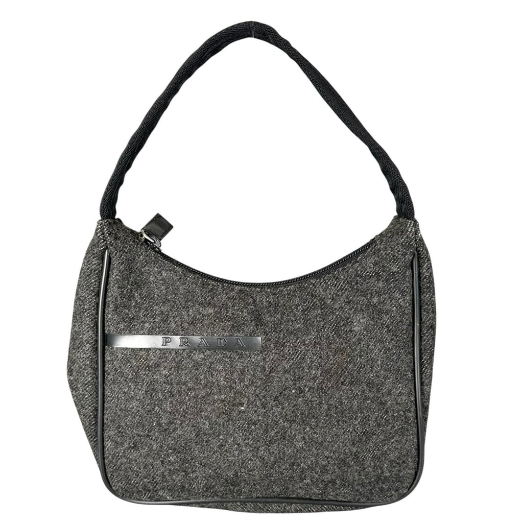 Prada Tote Bag Wool Gray