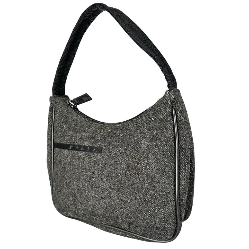 Prada Tote Bag Wool Gray — view 3