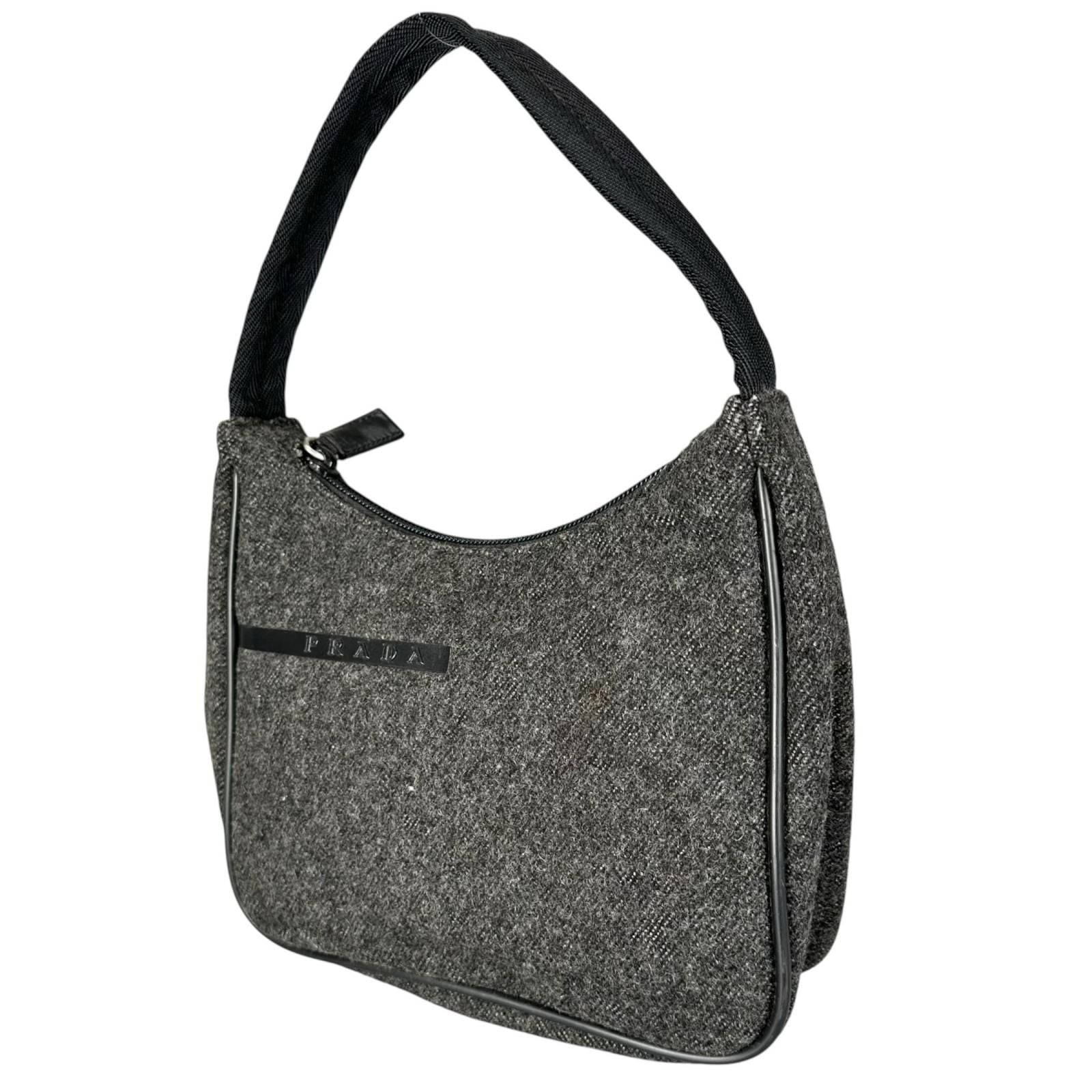 Prada Tote Bag Wool Gray — view 3
