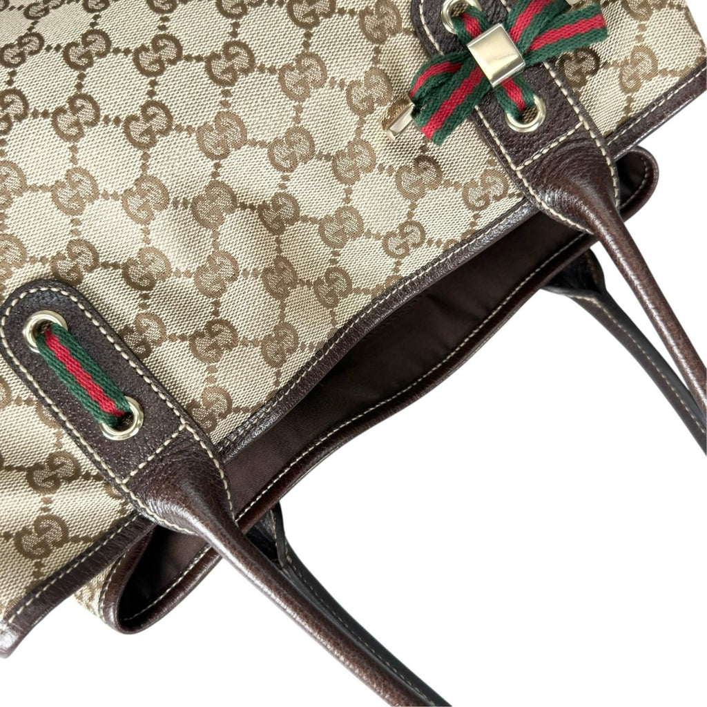 Gucci Sherry Line Princy Tote Bag GG Canvas Beige — view 6