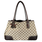 Gucci Sherry Line Princy Tote Bag GG Canvas Beige
