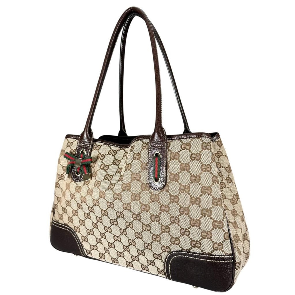 Gucci Sherry Line Princy Tote Bag GG Canvas Beige — view 2