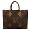 Louis Vuitton On The Go MM Tote Bag Brown Reverse Monogram Giant