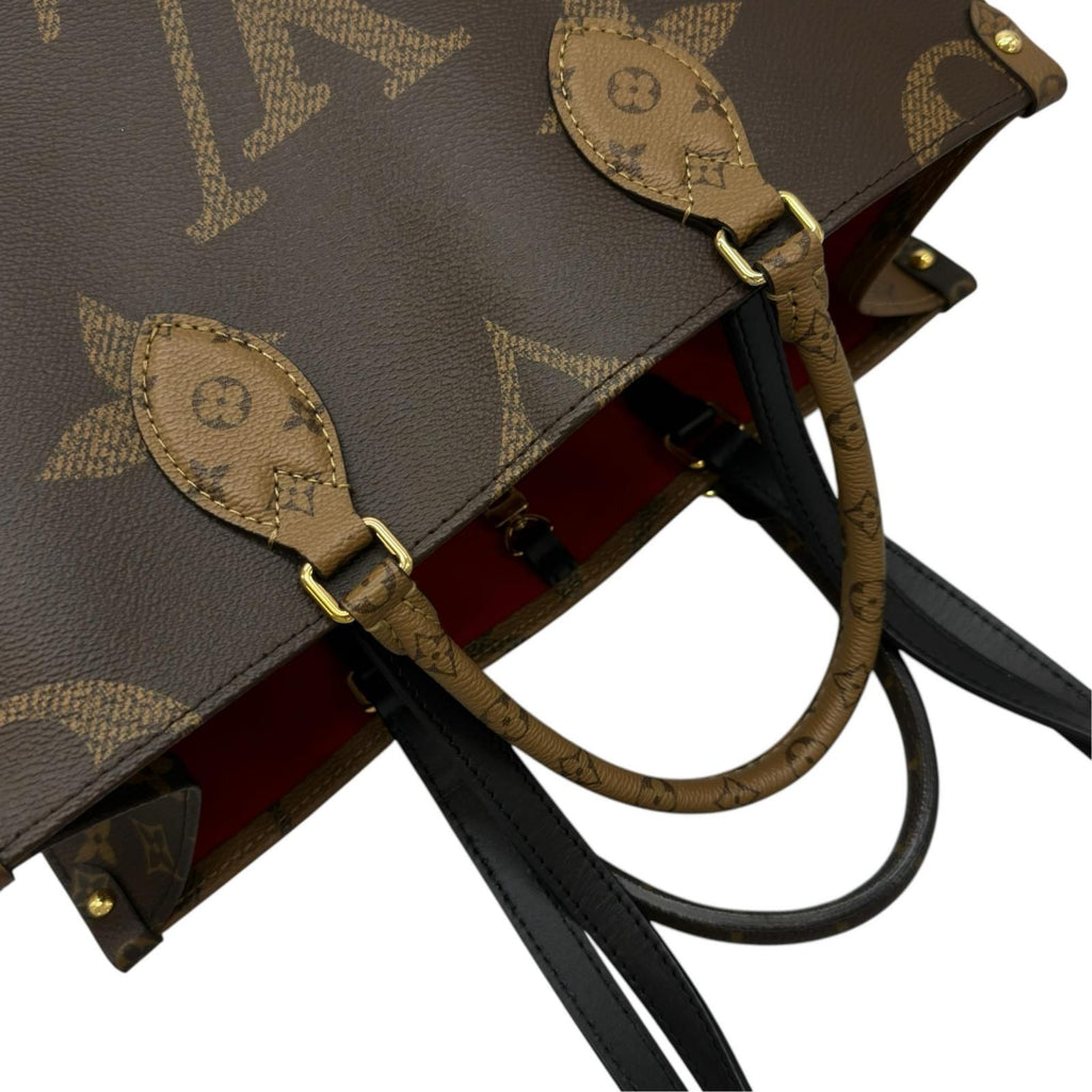 Louis Vuitton On The Go MM Tote Bag Brown Reverse Monogram Giant — view 6