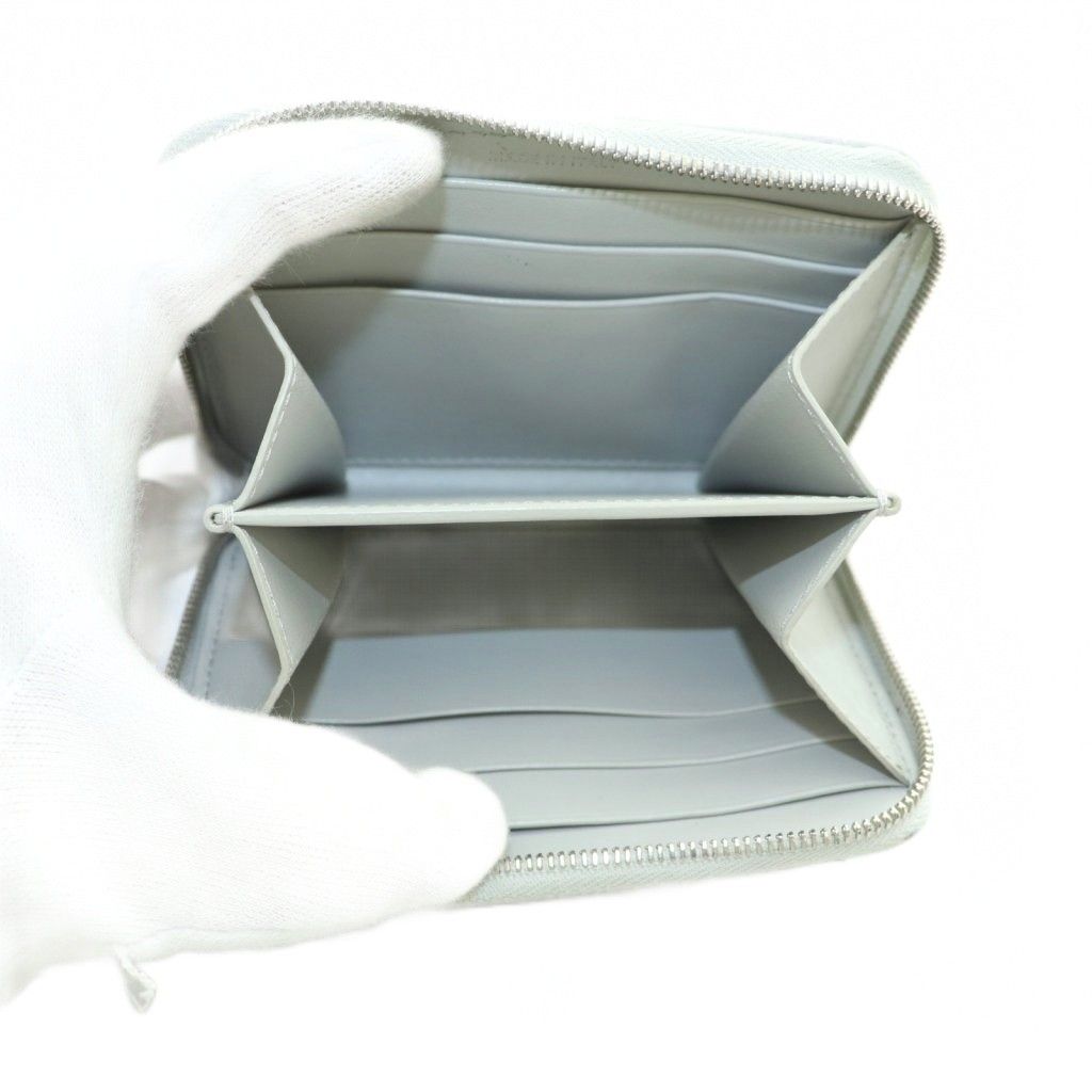 Celine Compact Zip Wallet Mini Zip Around Coin Purse Quilted Gray — view 5