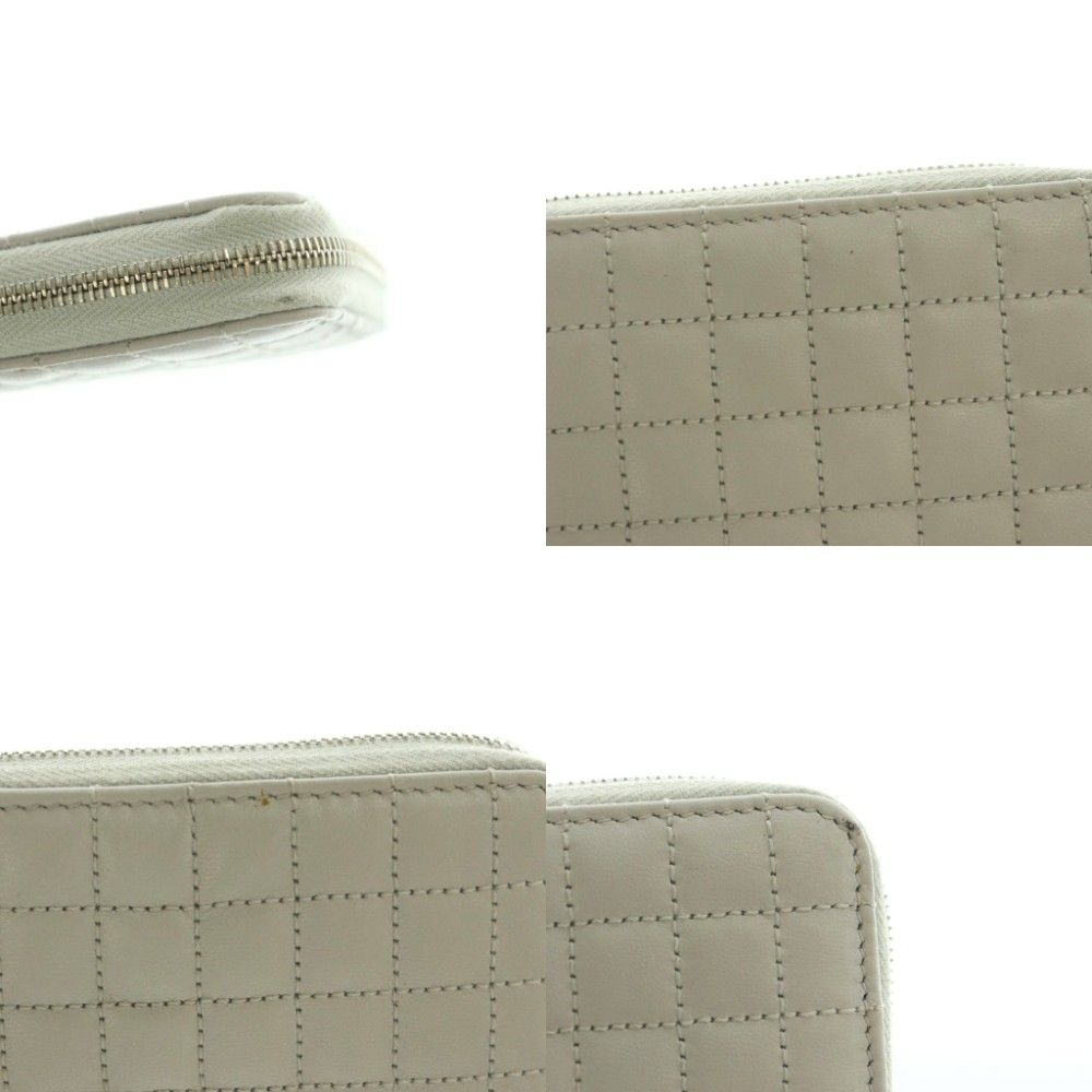 Celine Compact Zip Wallet Mini Zip Around Coin Purse Quilted Gray — view 7