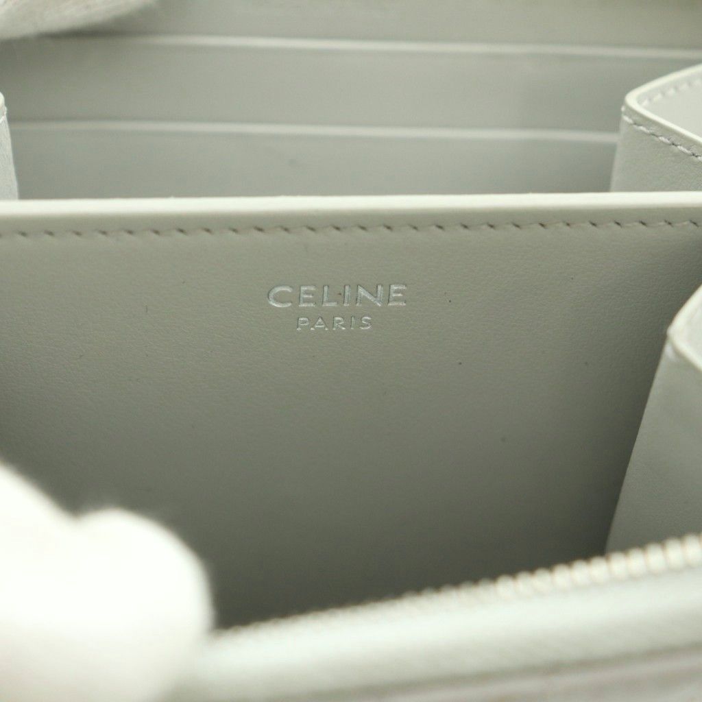 Celine Compact Zip Wallet Mini Zip Around Coin Purse Quilted Gray — view 6