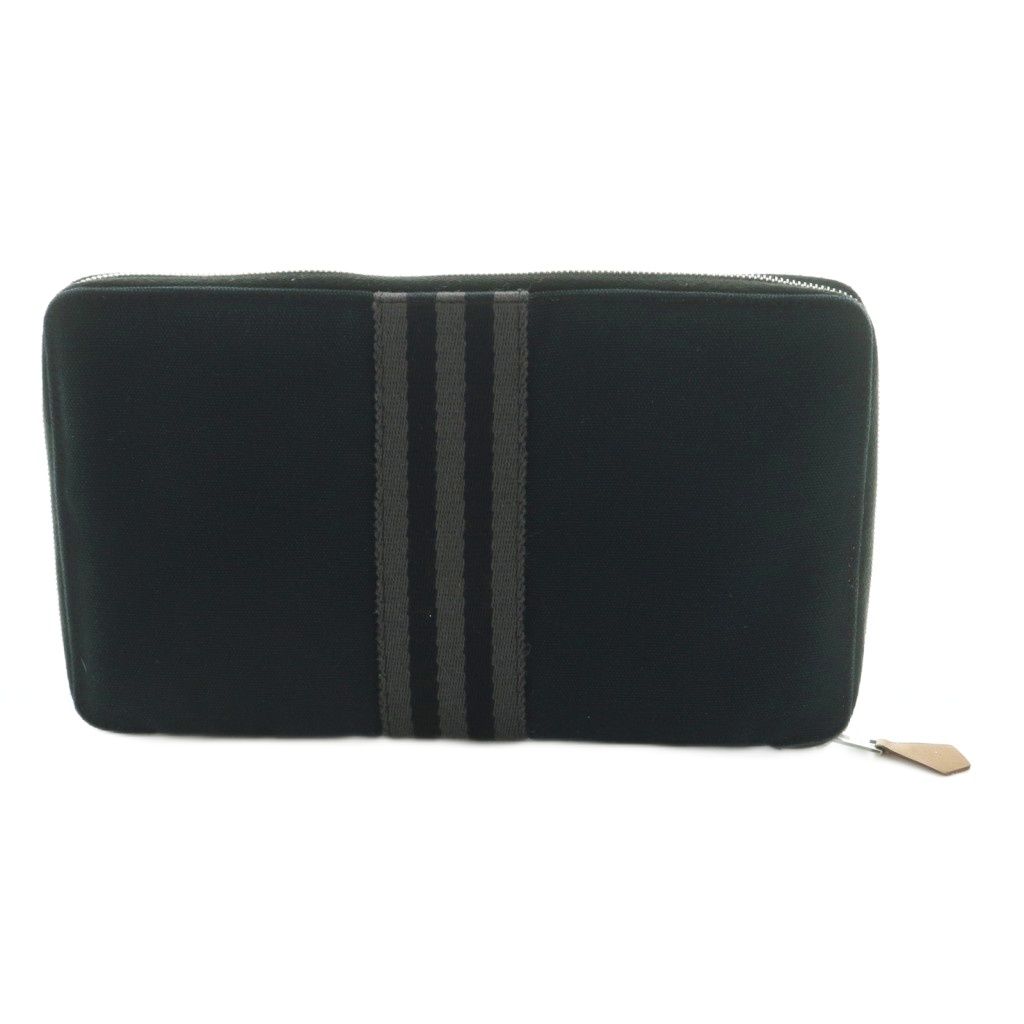 Hermes Fourre Tout Purse GM Wallet Zip Around Bifold Coin Black — view 2