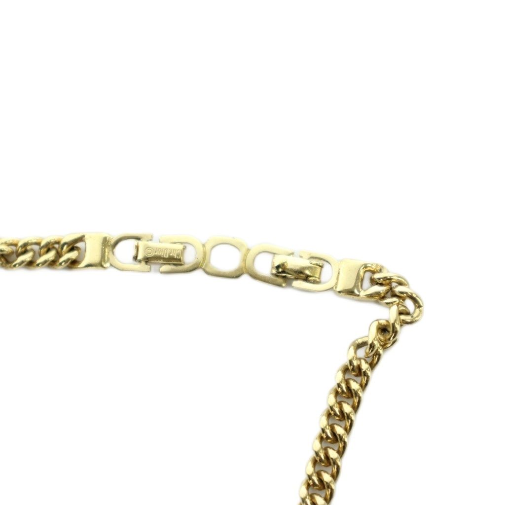 Dior Necklace Logo Faux Pearl Rhinestone Gold — view 5