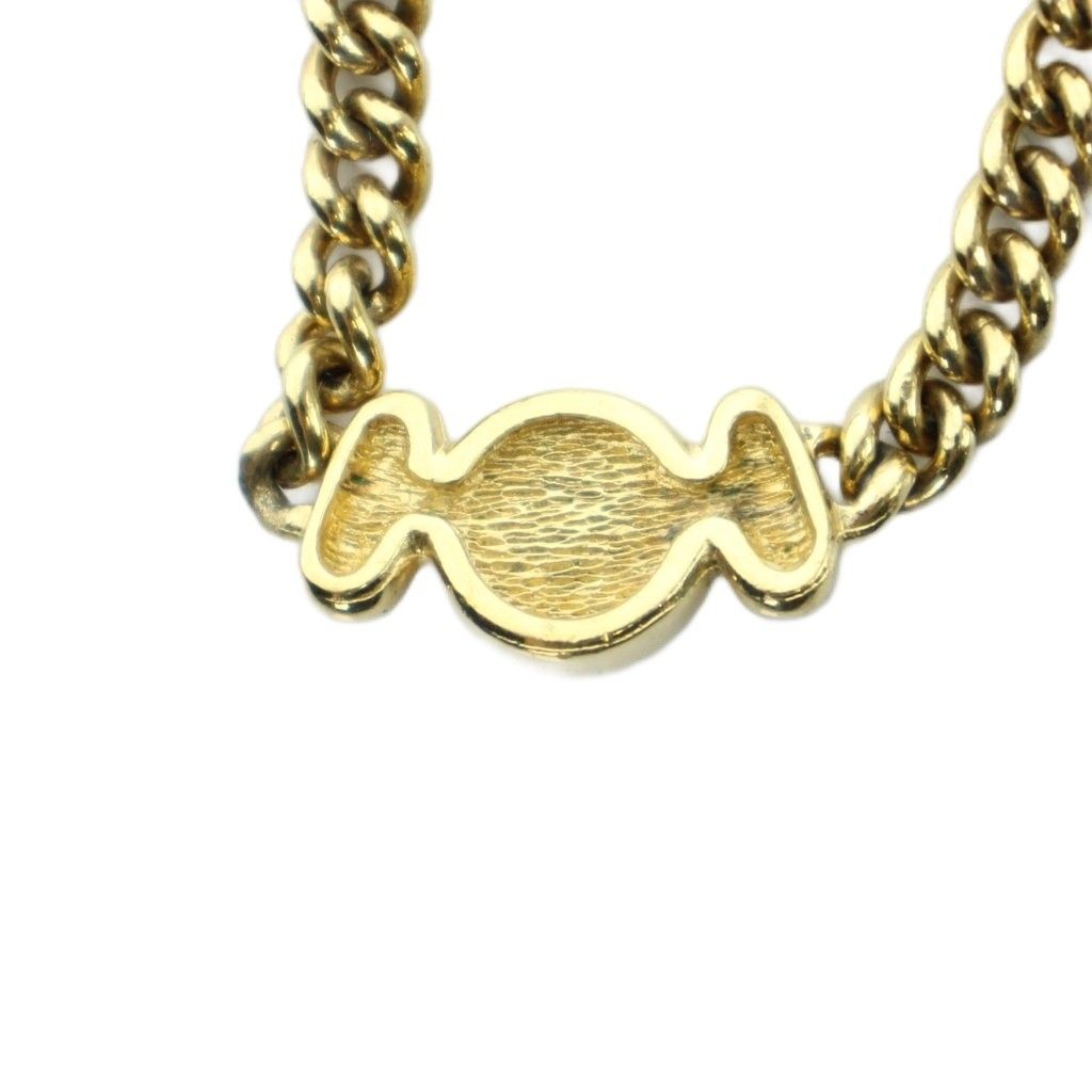 Dior Necklace Logo Faux Pearl Rhinestone Gold — view 2